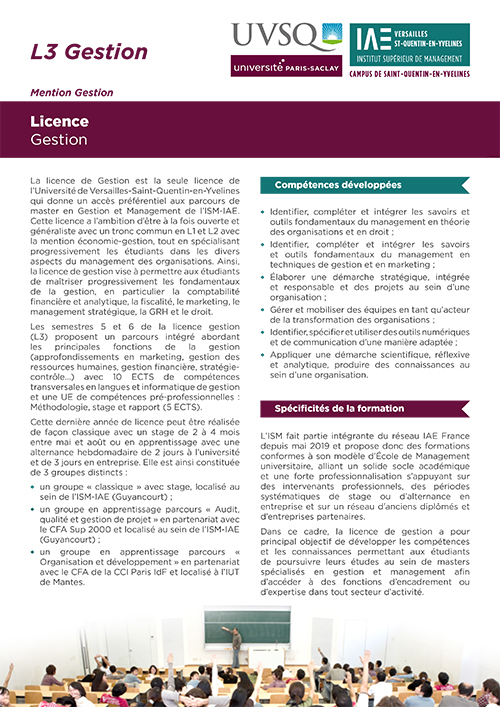 licence gestion